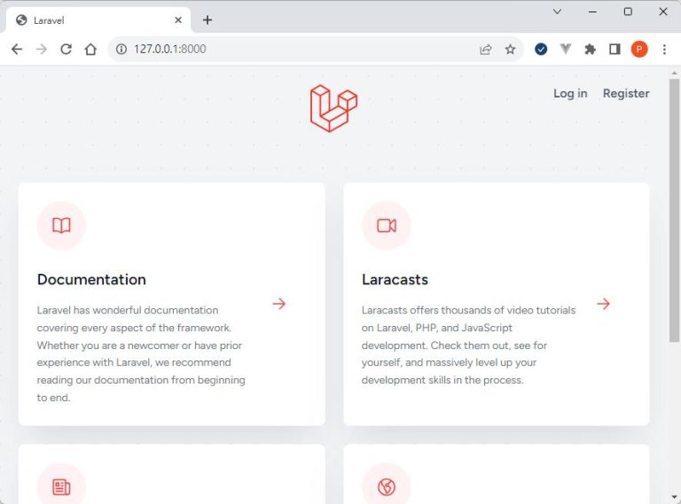 Laravel 10 快速建立認證系統 3 laravel welcome