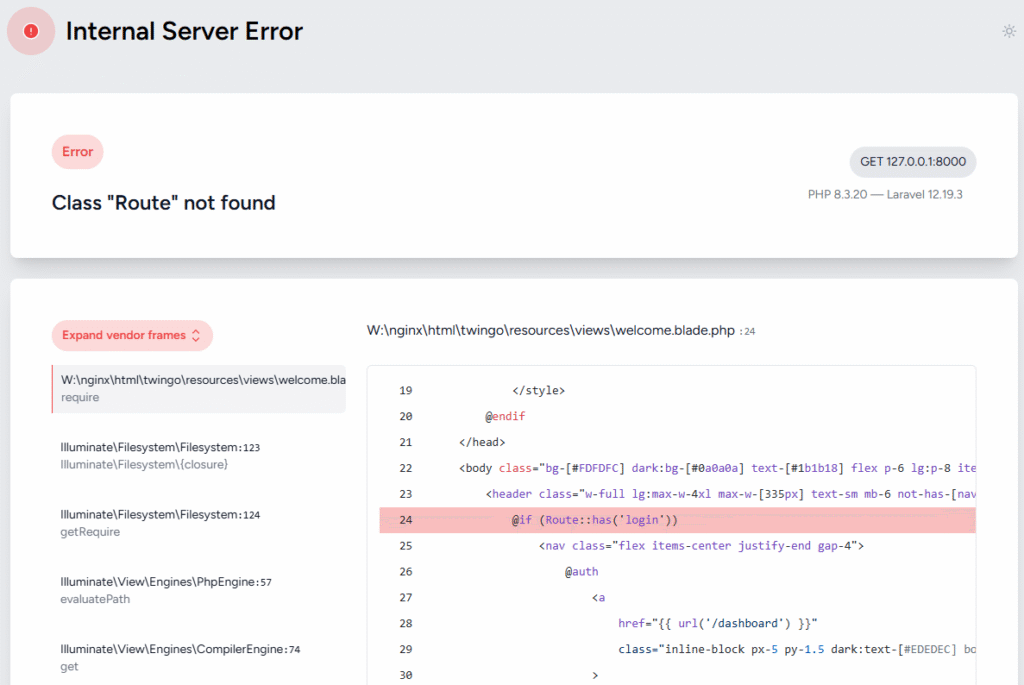 Laravel 11 升級到 12 後出現 Class Route not found 的錯誤解決 5 image 1