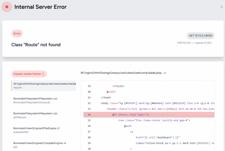 Laravel 11 升級到 12 後出現 Class Route not found 的錯誤解決 5 image 1