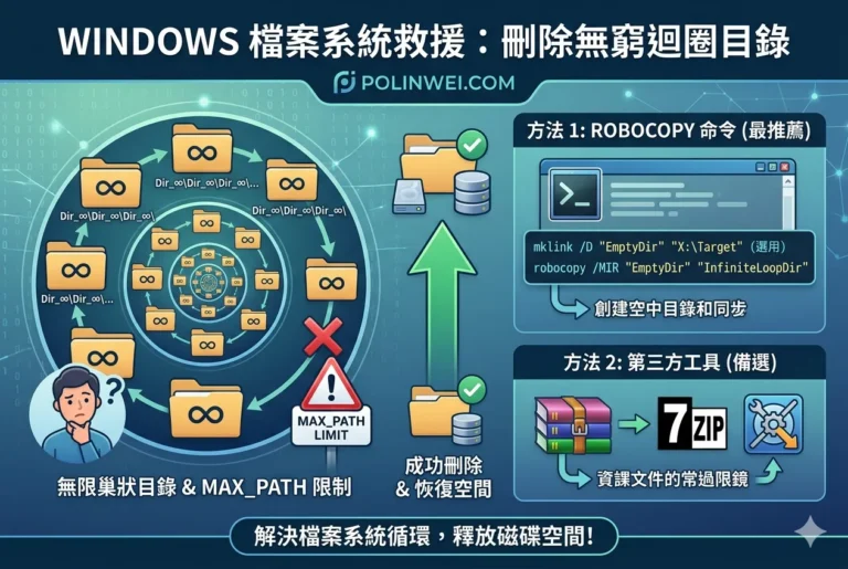 在Windows裡如何刪除無窮迴圈的目錄