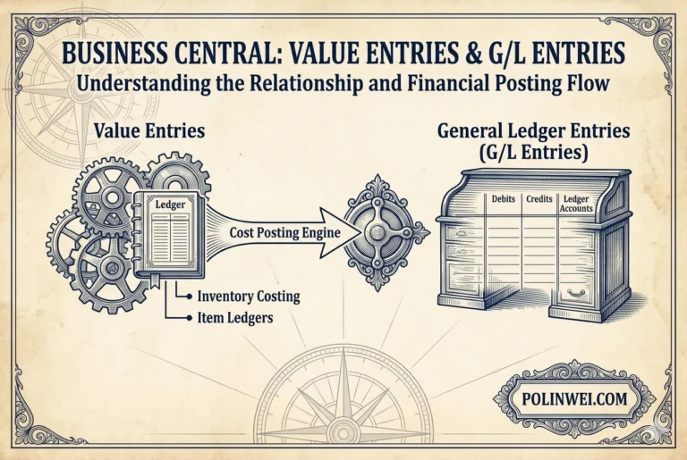 BC中ValueEntries與GeneralLedgerEntries之間的關連
