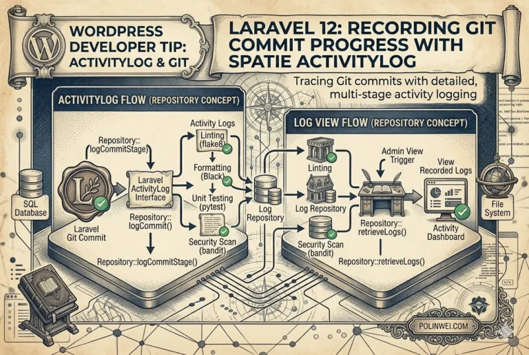 laravel spatie activitylog記錄git commit歷程記錄