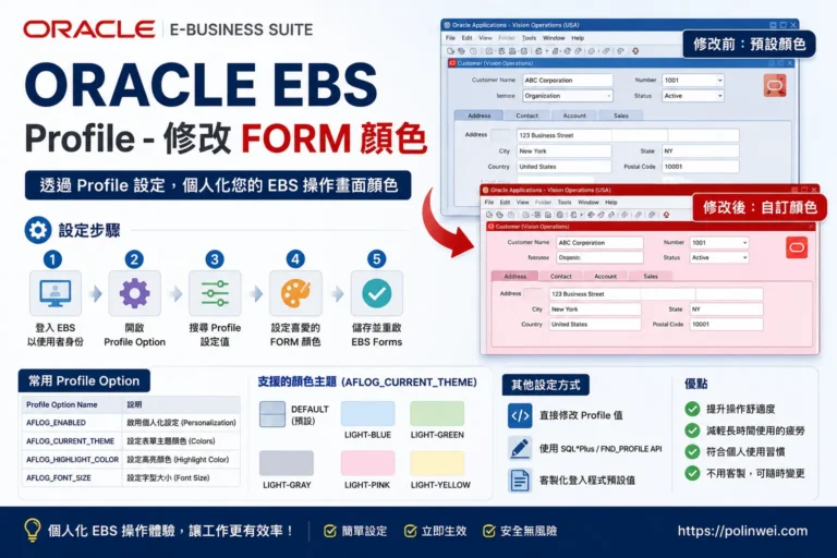 ORACLE EBS Profile-修改 FORM 顏色 3 ebs profile change form color