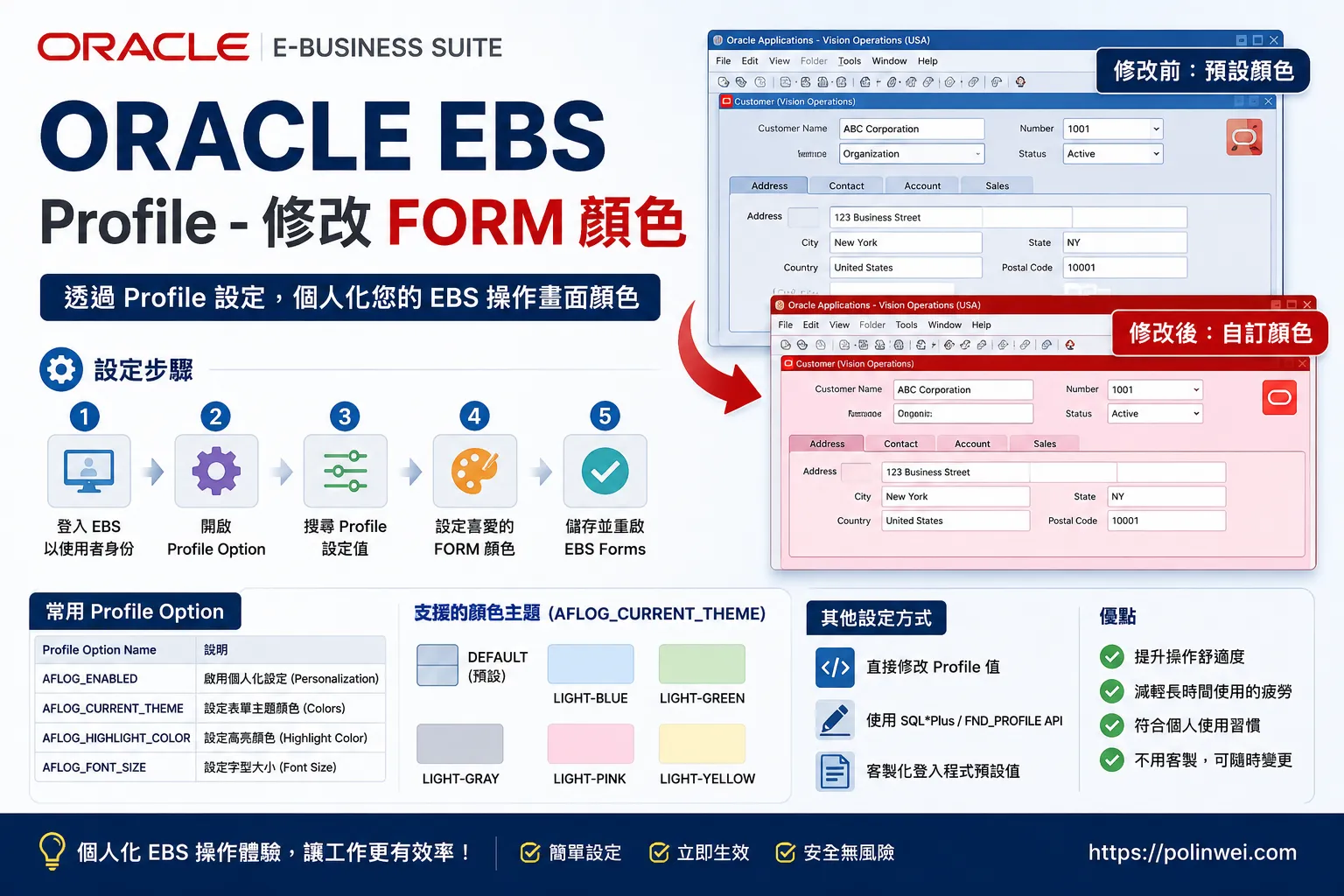 ebs profile change form color