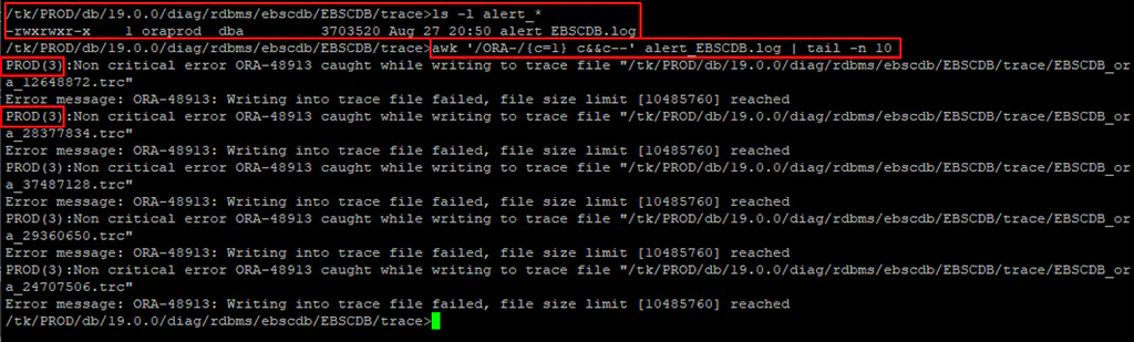 可插拔資料庫 (PDB) 的 alert 訊息