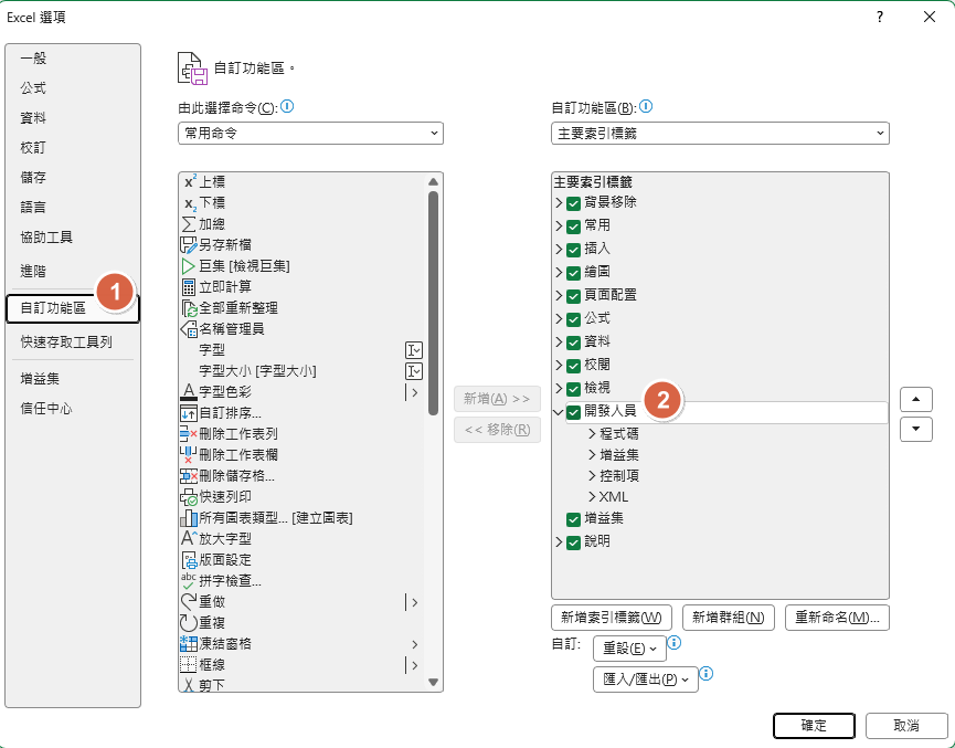 Excel 用 VBA 程式撰寫下載三旬匯率以及產生匯率曲線圖 5 excel 開發人員模式
